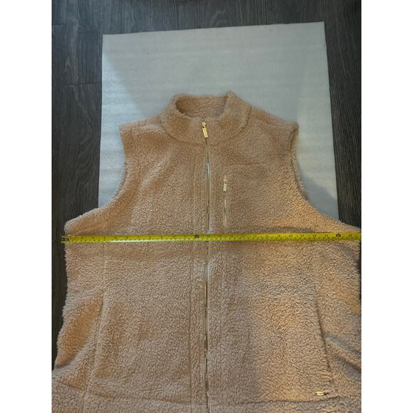 Calvin Klein Pink Faux Fur Zip Vest 1X Plus Size Angelcore Balletcore Mobwife - Picture 11 of 13